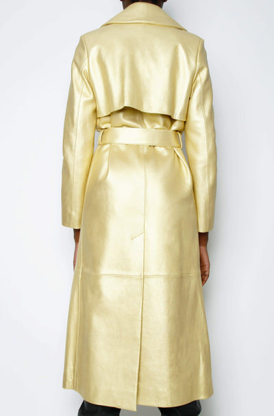 Karla LEATHER TRENCH - GOLD