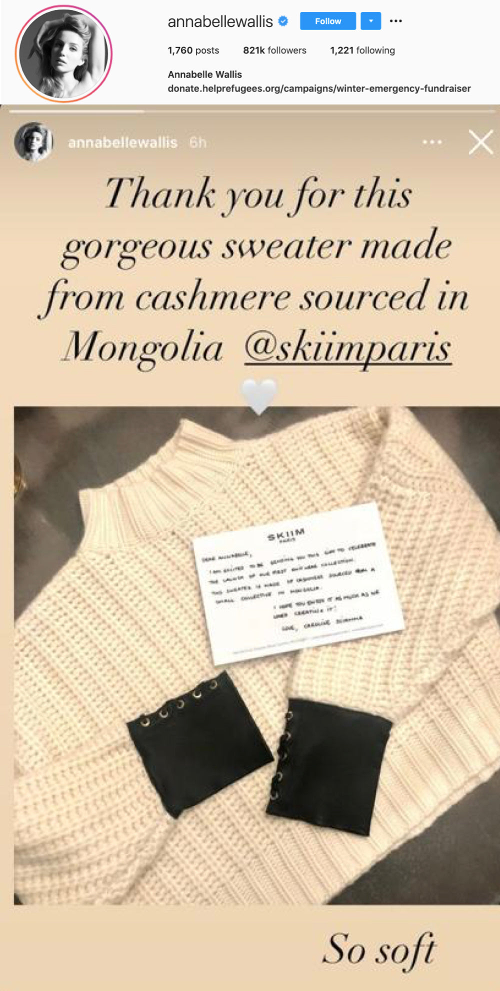 ANNABELLE WALLIS FT. Our HERO Cropped Cashmere Leather Sweater