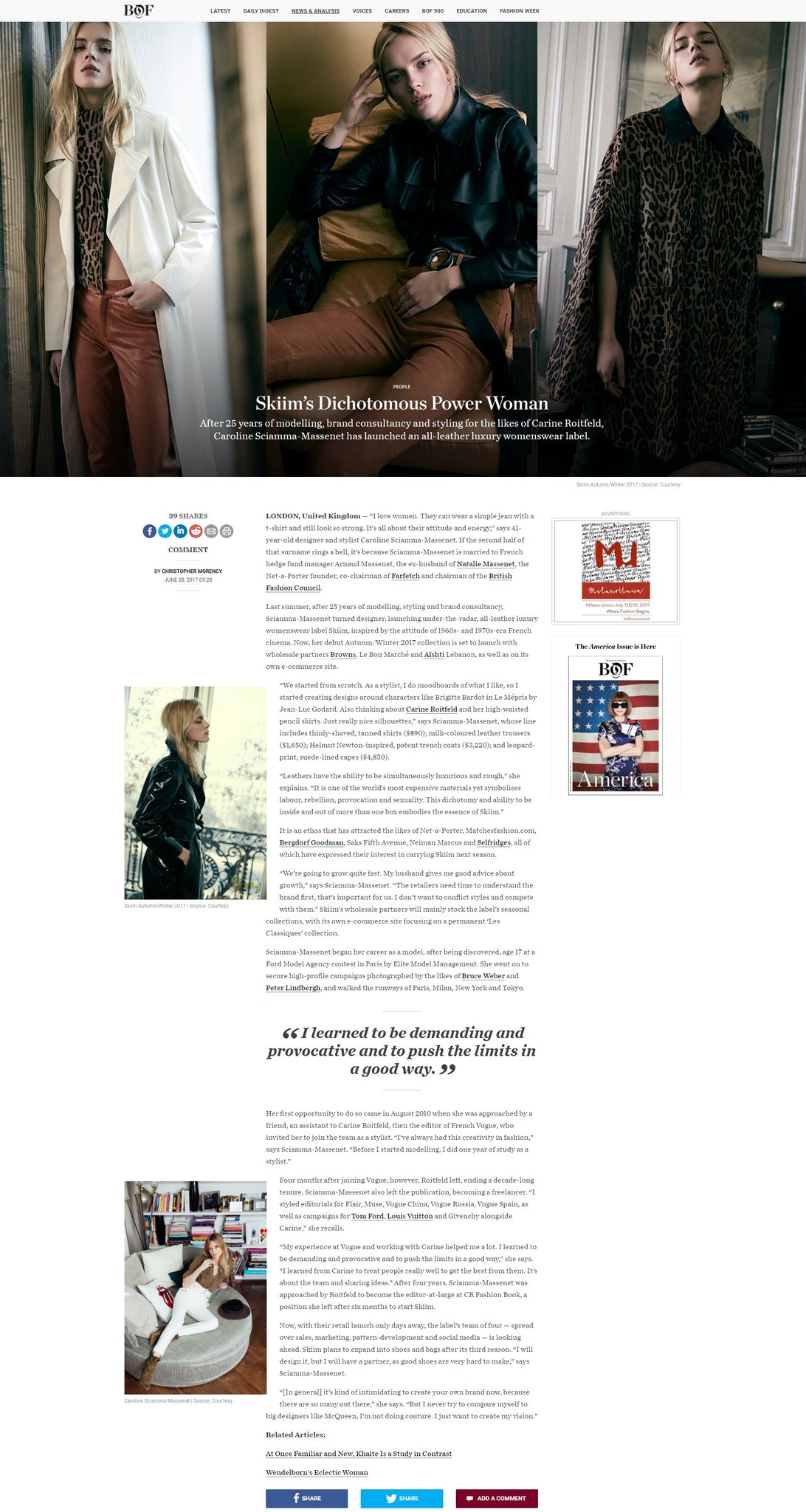 Business of Fashion about SKIIM