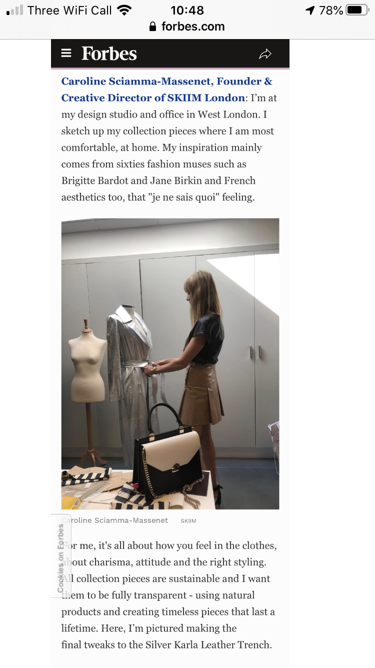 Our Creative Director Caroline for FORBES