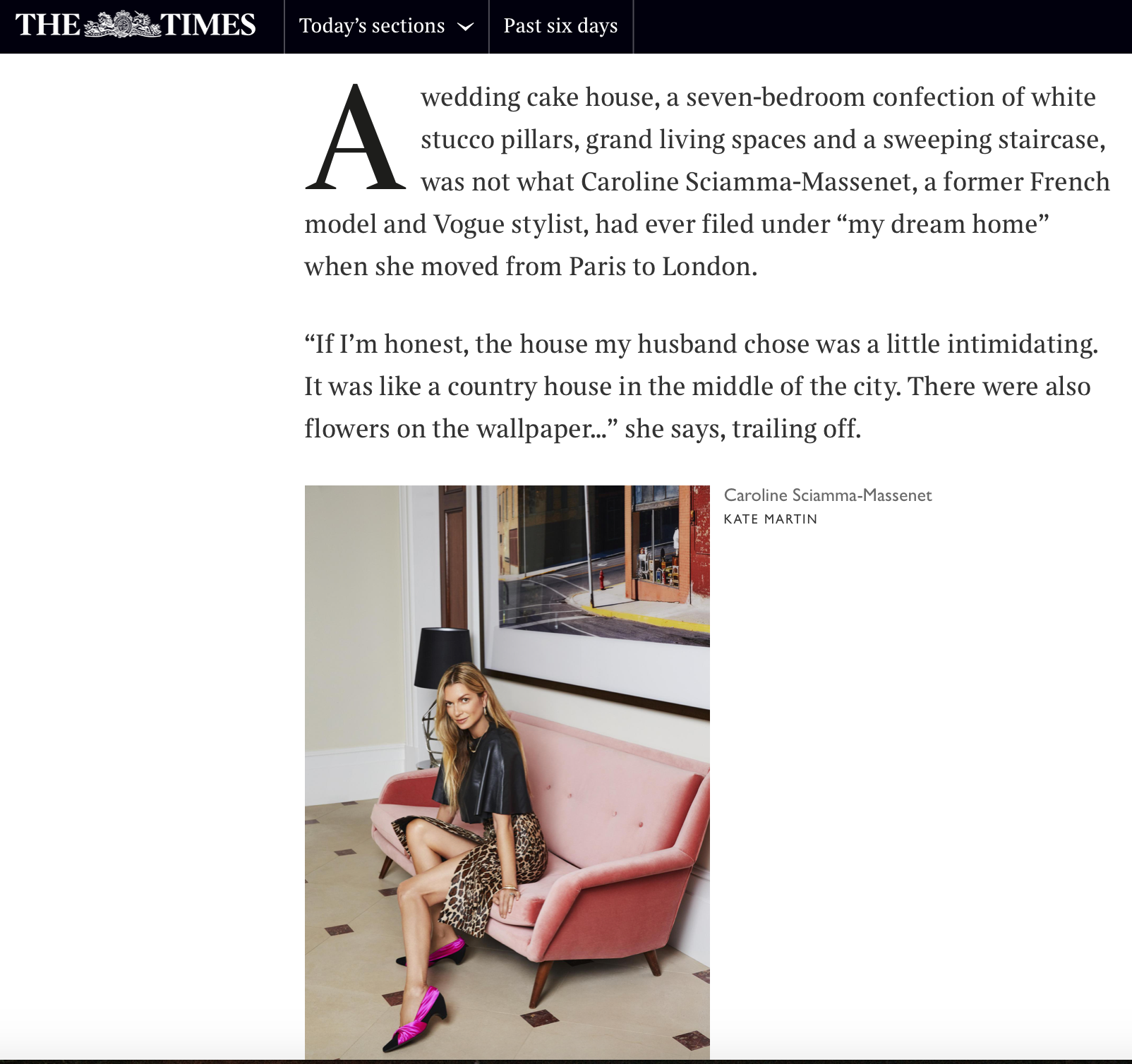 Caroline for THE TIMES