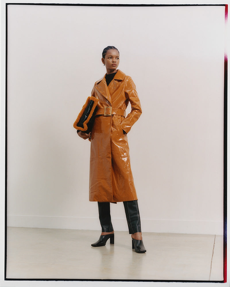 SKIIM PATENT GLOSSY CARAMEL KARL FEATURED IN ALSO MAGAZINE