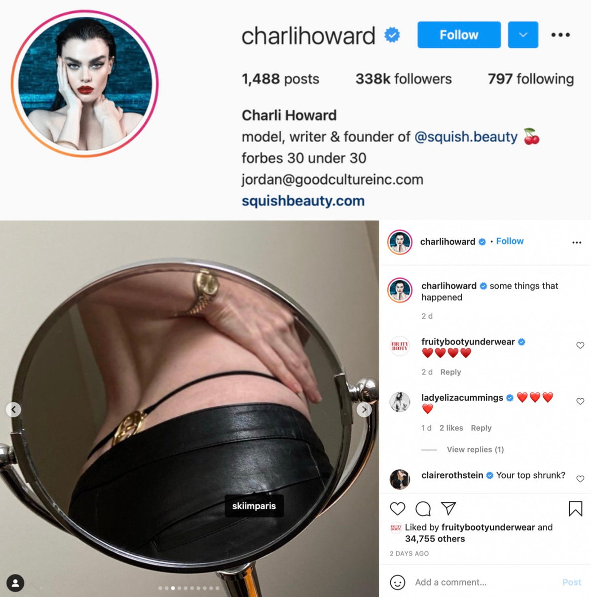 SKIIM's Jean Cropped Trouser as seen on Charli Howard