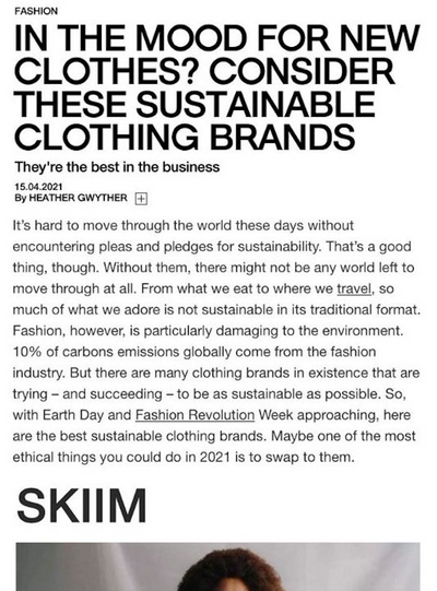 SKIIM PIECES FEATURED IN BURO247: "In The Mood For New Clothes? Consider These Sustainable Clothing Brands"