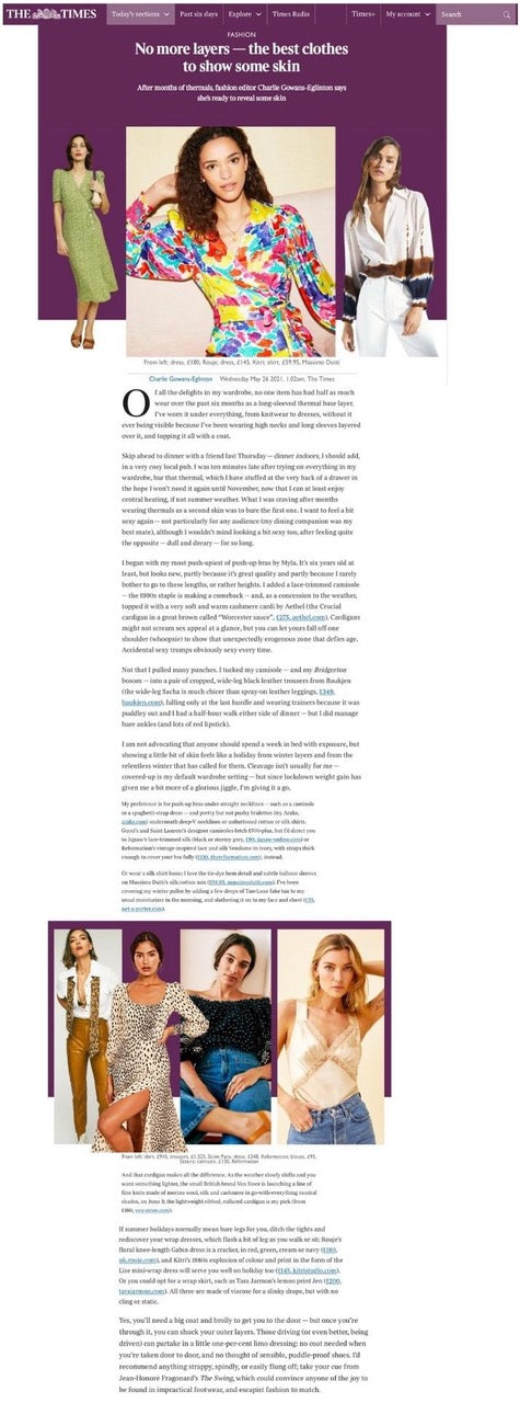 SKIIM Paris's SS21 featured on The Times online