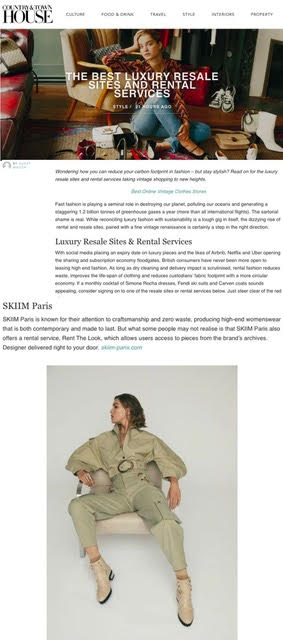 Our SS21 Clara top and Penelope Trouser featured on Country & Town House online