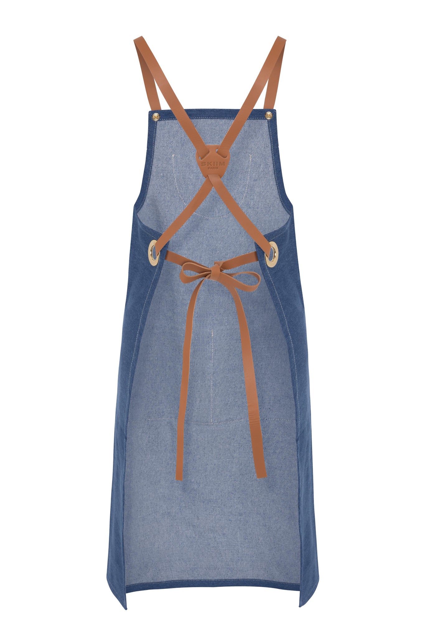 Denim/Leather Apron - Blue Denim / Cognac Leather