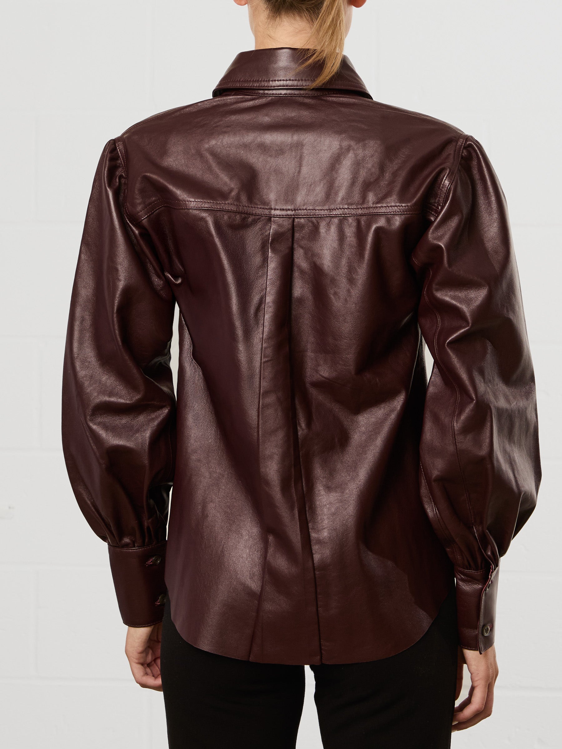 Burgendy Leather Overshirt