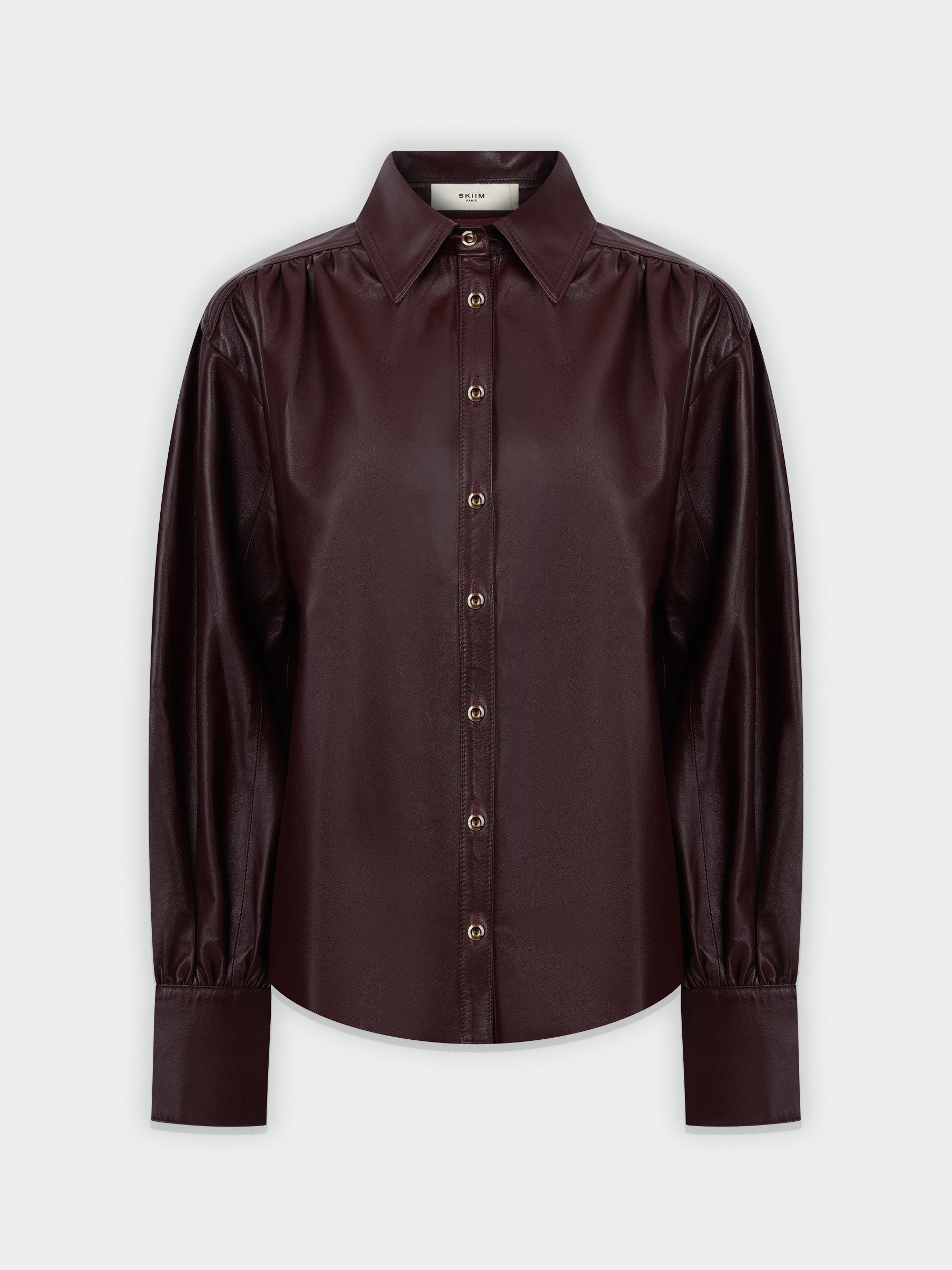 Burgendy Leather Overshirt