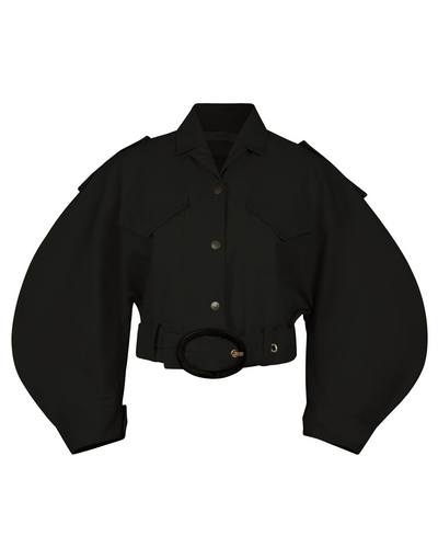 Clara BUCKLE WAIST JACKET - BLACK