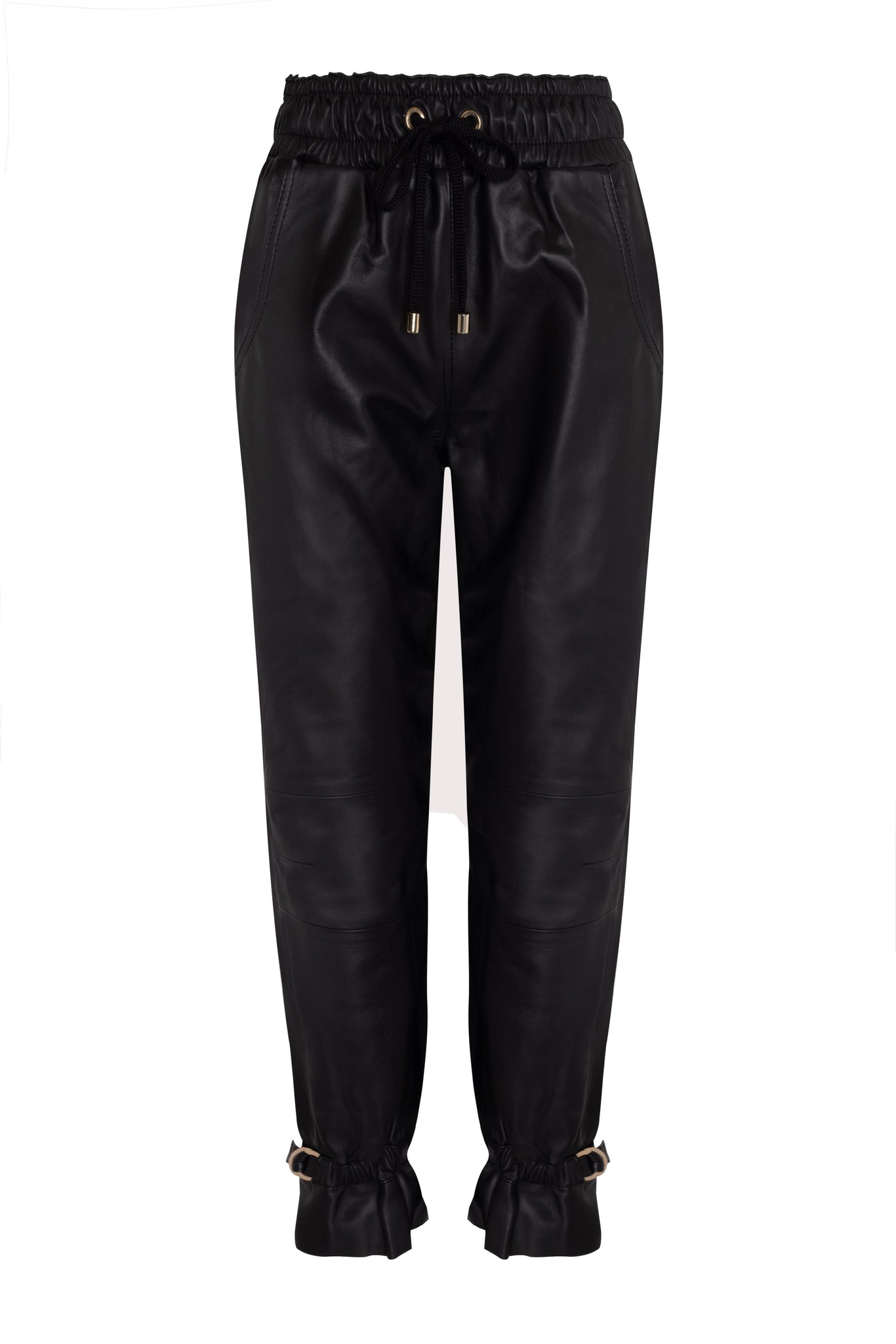 Gaby LEATHER JOGGER - BLACK