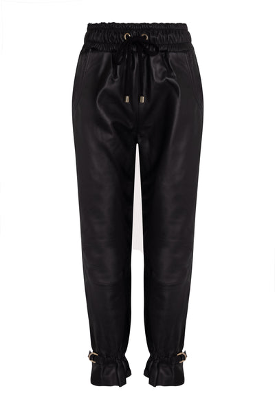 Gaby LEATHER JOGGER - BLACK