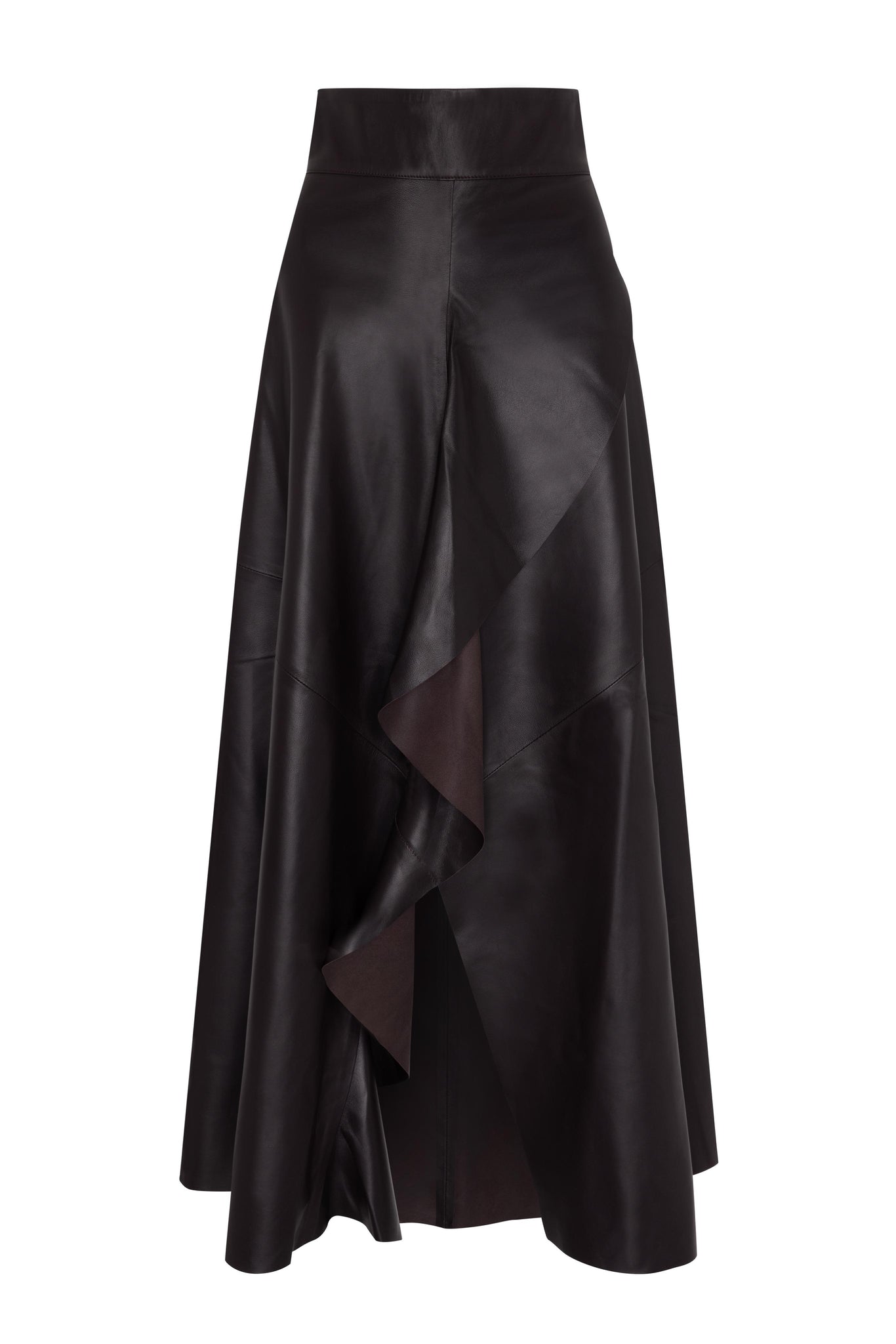 Jodie MIDI SPLIT SKIRT - DARK CHOCOLATE