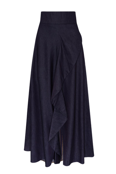 Jodie MIDI SPLIT SKIRT - DARK DENIM