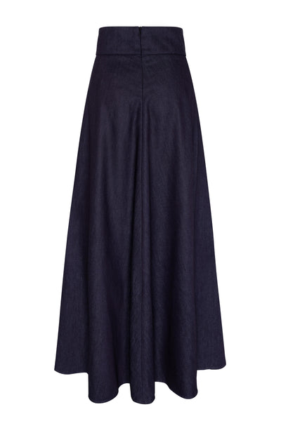 Jodie MIDI SPLIT SKIRT - DARK DENIM