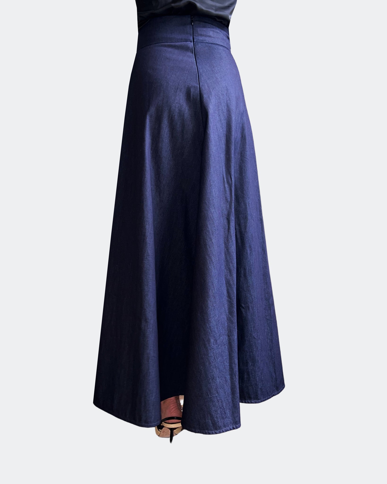 Jodie MIDI SPLIT SKIRT - DARK DENIM