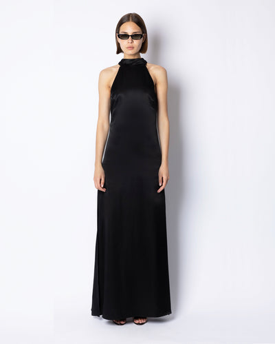 JOELLE SILK DRESS - BLACK