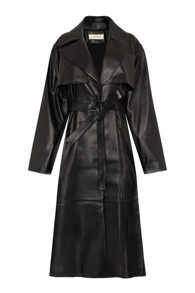 Karla LEATHER TRENCH - BLACK MATTE