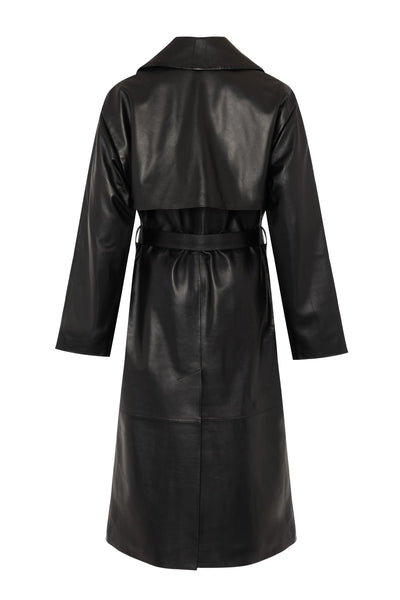 Karla LEATHER TRENCH - BLACK MATTE