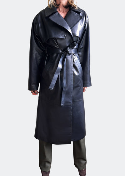 Karla LEATHER TRENCH - BLACK MATTE