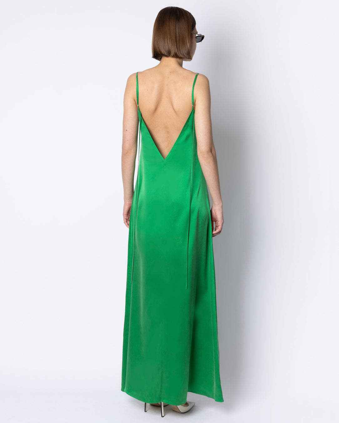 KATE SILK DRESS - BRIGHT GREEN