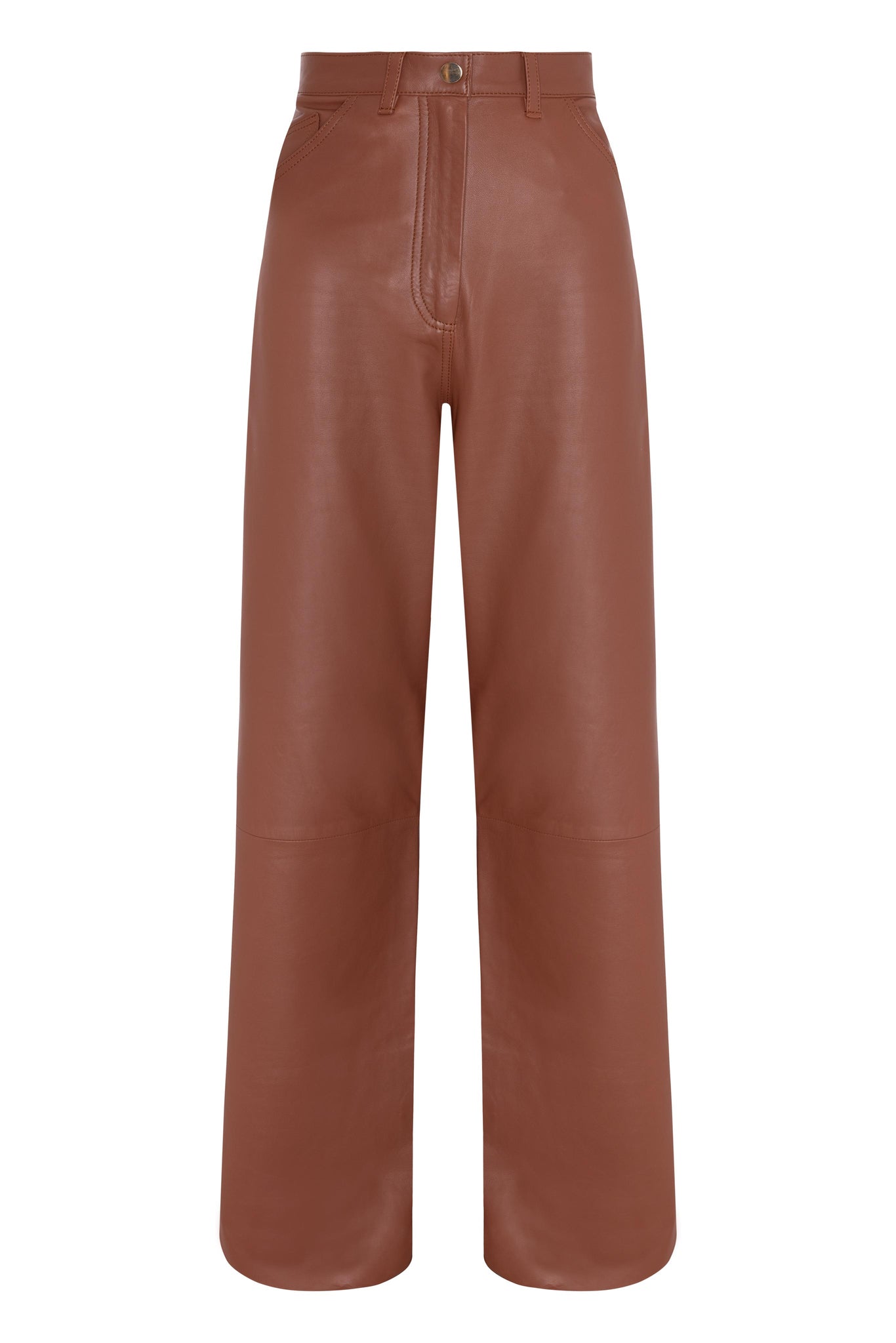 MARCELLA - LEATHER TROUSER - BRICK