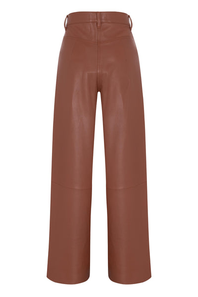 MARCELLA - LEATHER TROUSER - BRICK