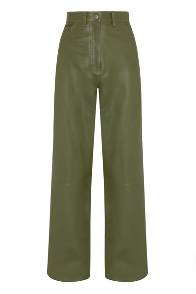 MARCELLA - LEATHER TROUSER - GREEN