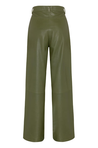 MARCELLA - LEATHER TROUSER - GREEN