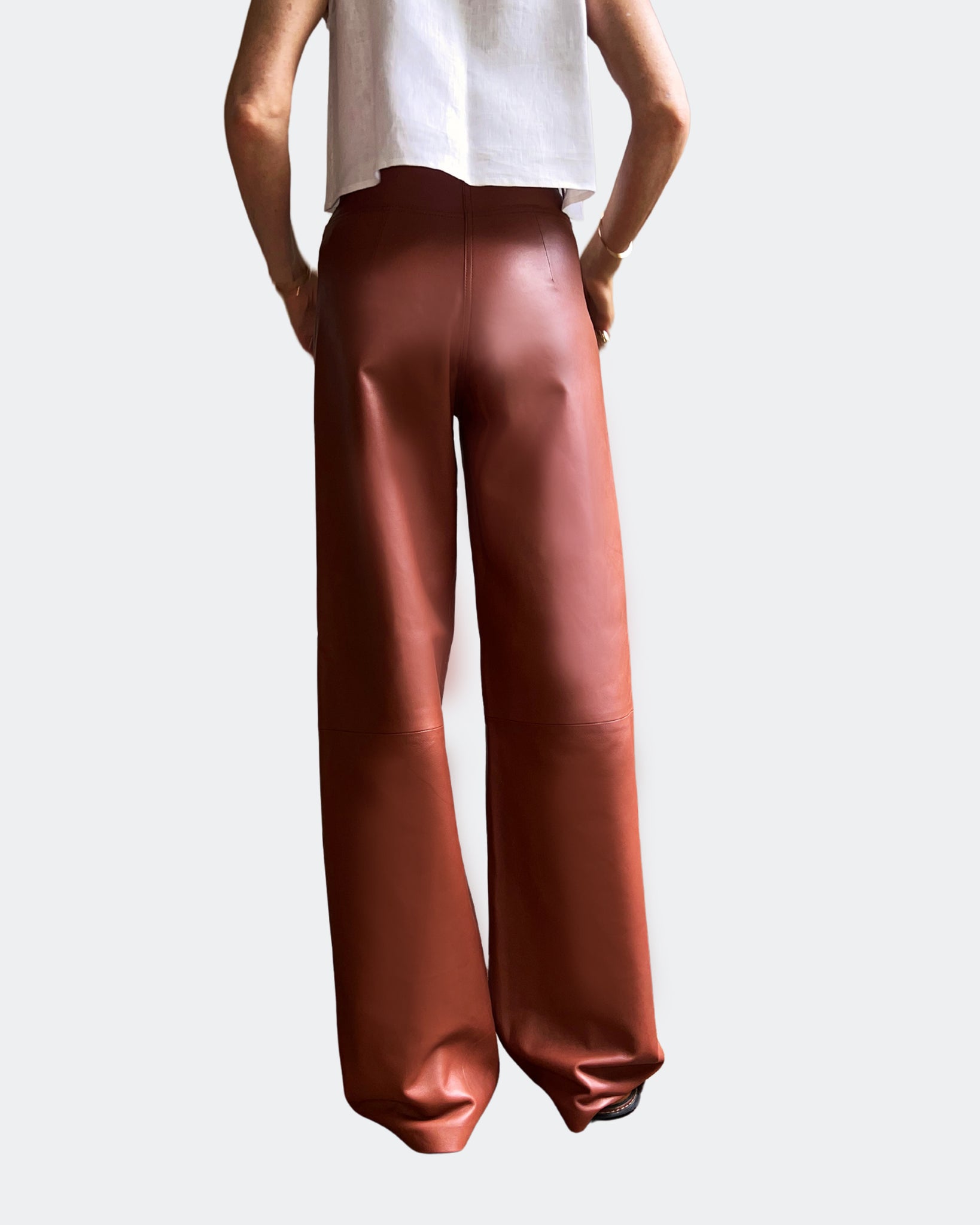 MARCELLA - LEATHER TROUSER - BRICK