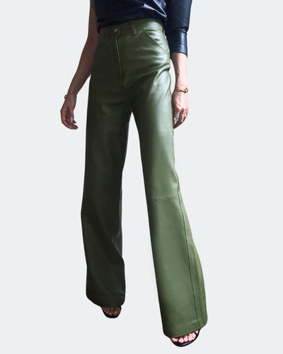 MARCELLA - LEATHER TROUSER - GREEN