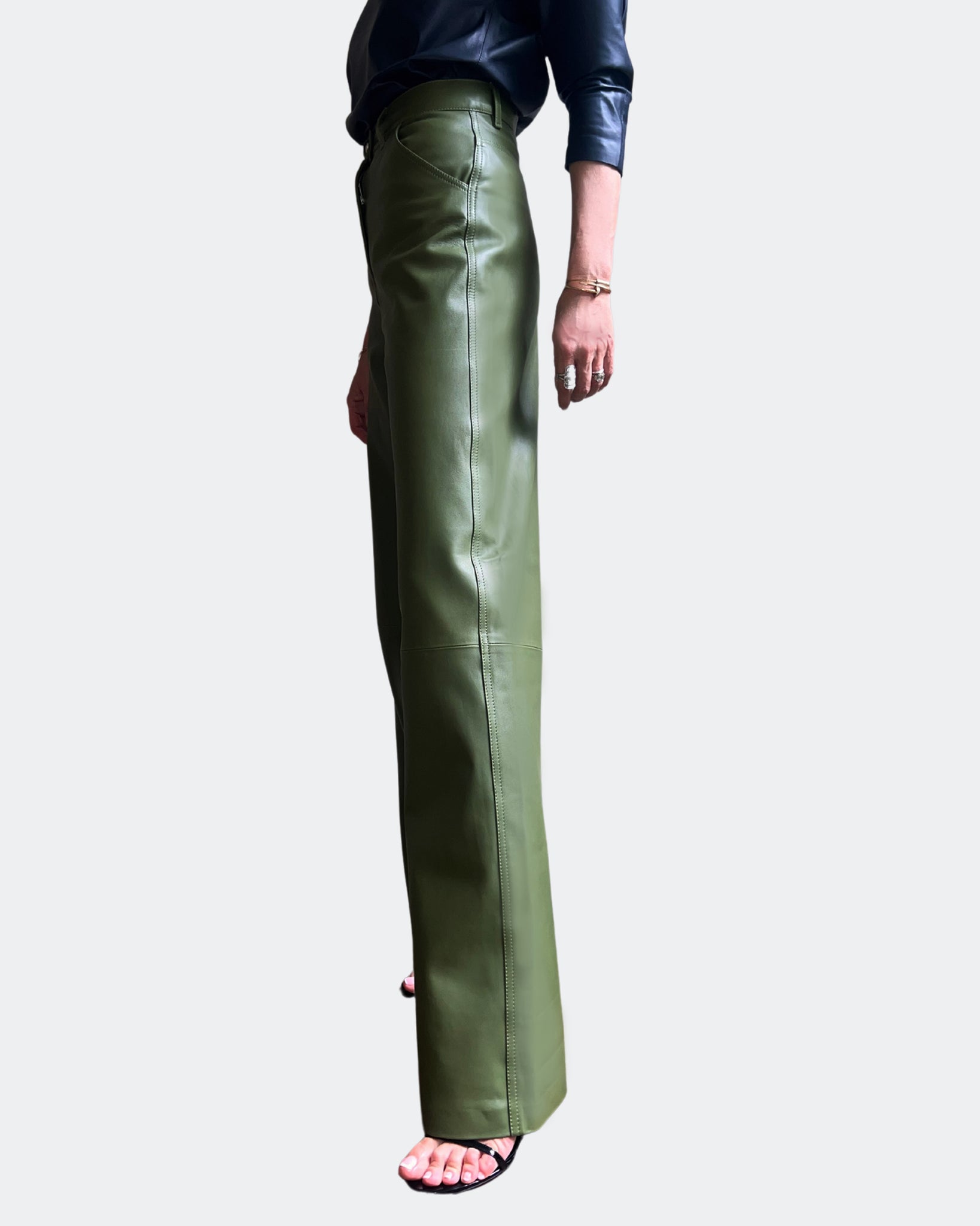 MARCELLA - LEATHER TROUSER - GREEN