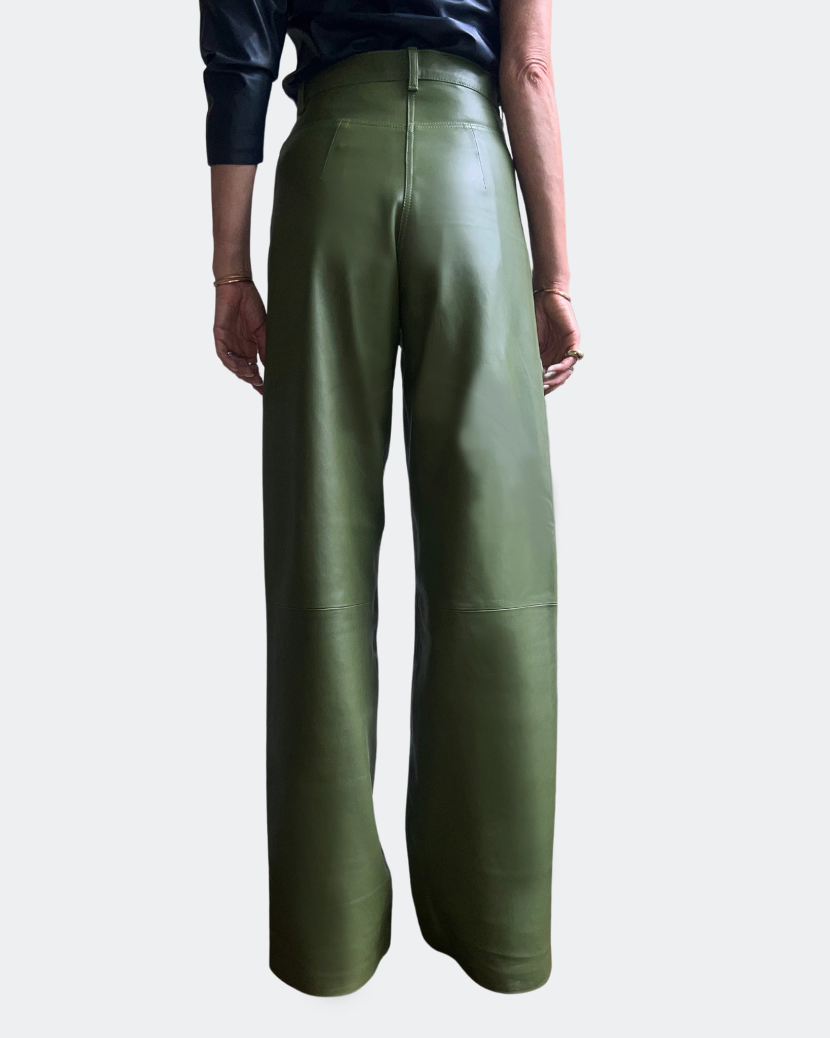 MARCELLA - LEATHER TROUSER - GREEN