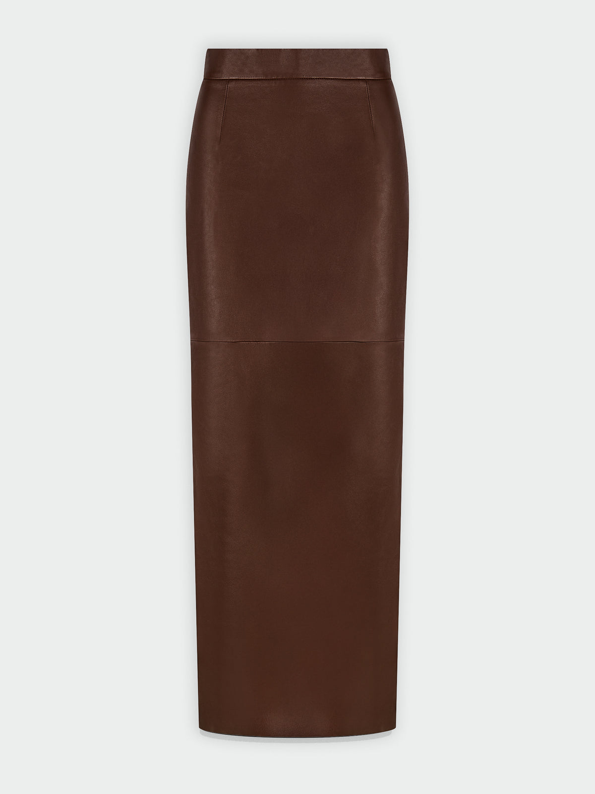 Chocolate Brown Maxi Leather Pencil Skirt