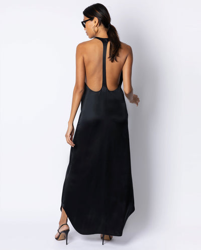 REBECCA SILK DRESS - BLACK