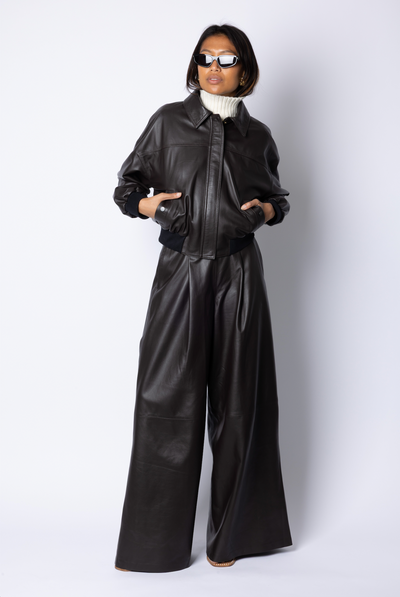 Sarah BOMBER JACKET - BROWN