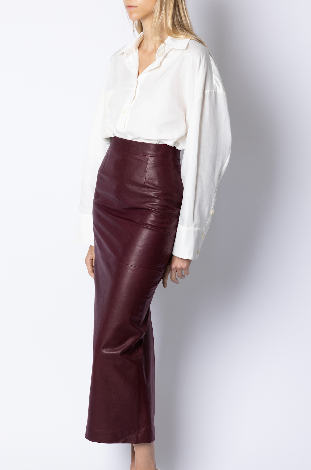 Huguette Leather Maxi Skirt - SKIIM Paris