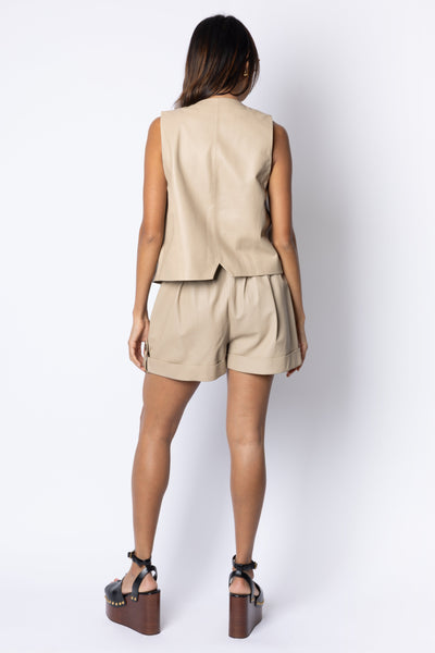 Catherine PAPERBAG STYLE SHORTS - BEIGE