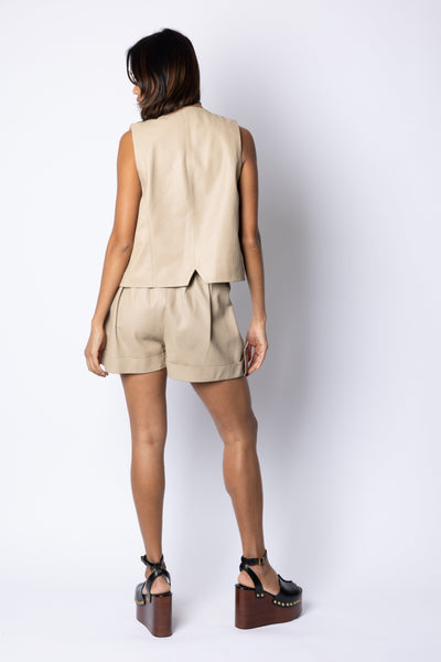 Catherine PAPERBAG STYLE SHORTS - BEIGE