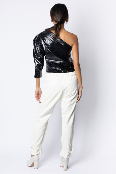 Gaby LEATHER CASUAL JOGGER - OFF WHITE