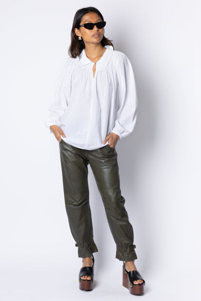 Bettina GATHERED SHIRT - ECRU