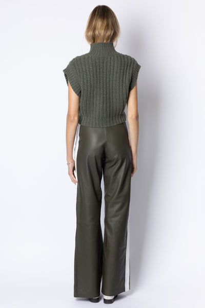 Roe CASHMERE FUNNEL NECK VEST - KHAKI GREEN