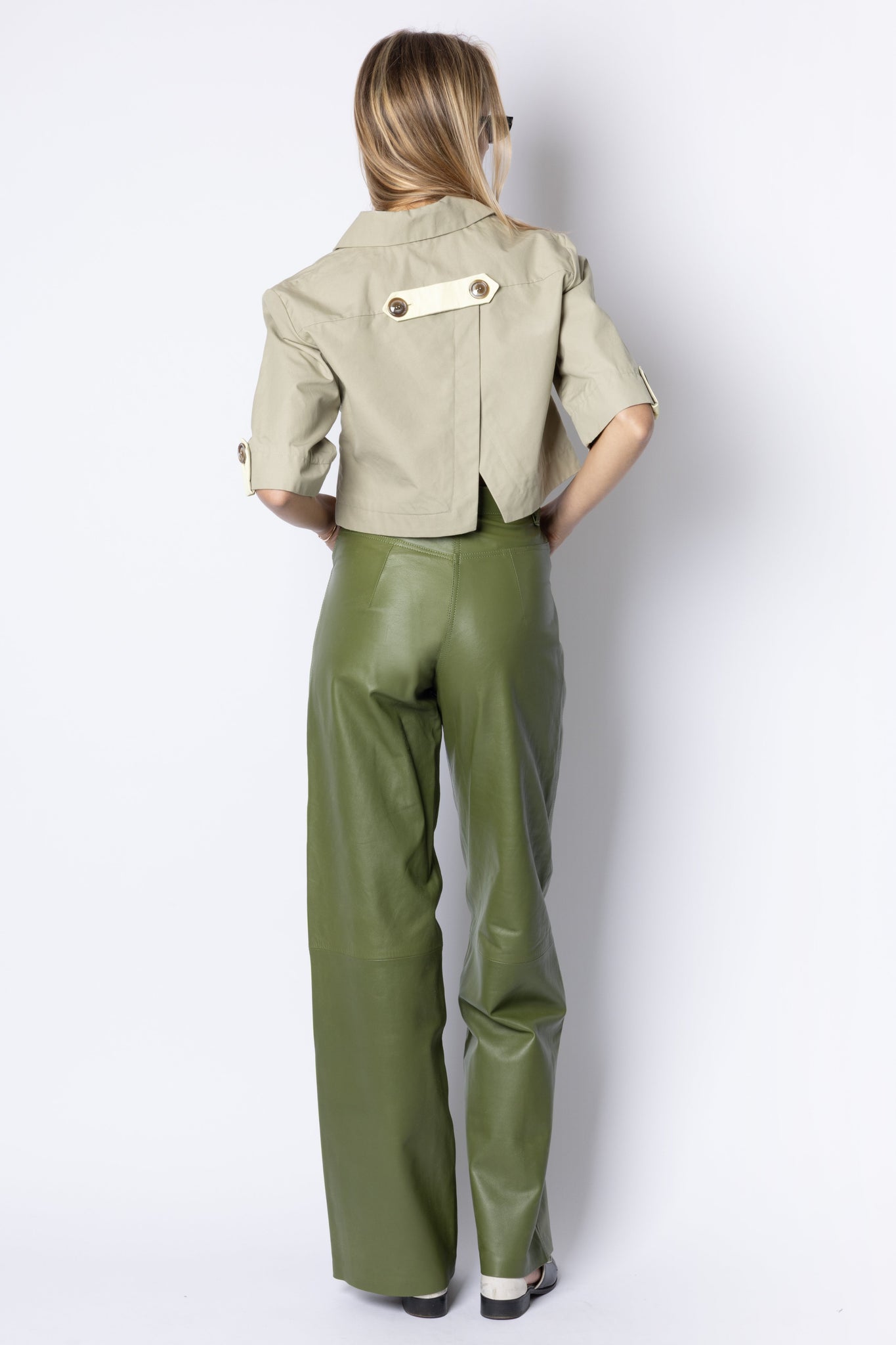 MARCELLA - LEATHER TROUSER - GREEN
