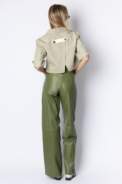 MARCELLA - LEATHER TROUSER - GREEN
