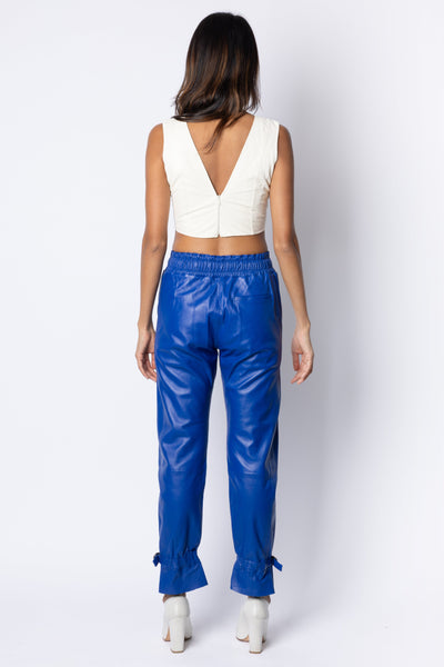 Gaby LEATHER JOGGER - KLEIN BLUE