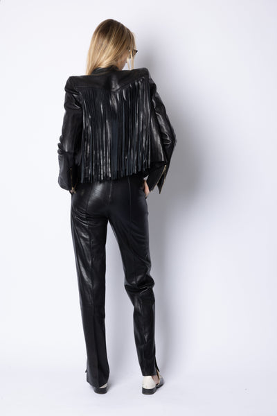 Bella FRINGED JACKET - BLACK