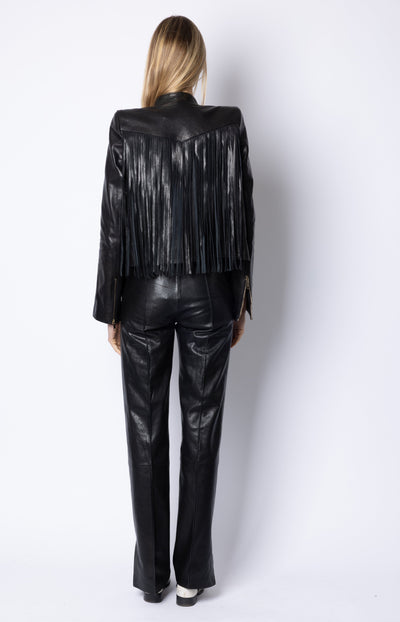 Bella FRINGED JACKET - BLACK