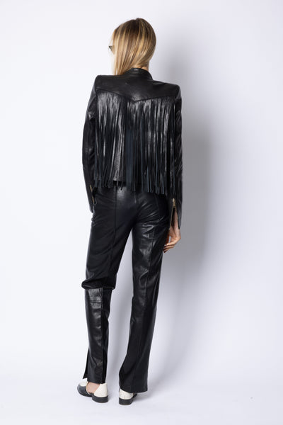 Bella FRINGED JACKET - BLACK