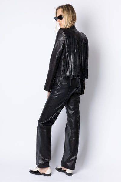 Bella FRINGED JACKET - BLACK
