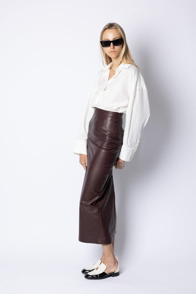 Huguette MAXI STRAIGHT SKIRT - BURGUNDY